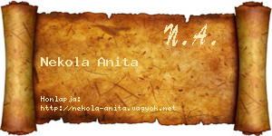 Nekola Anita névjegykártya