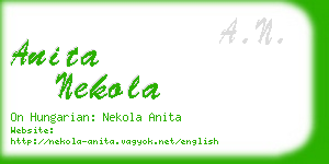 anita nekola business card